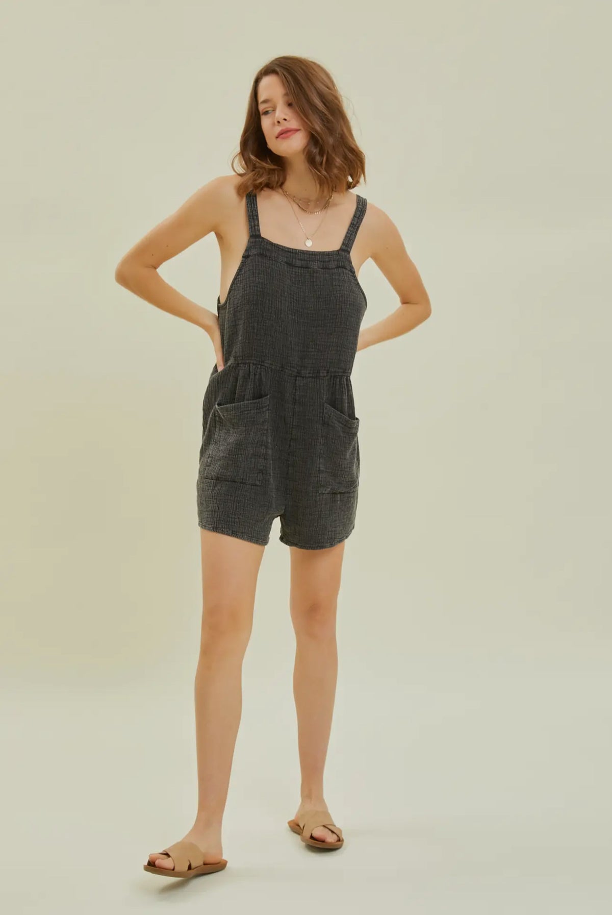 Washed Gauze Romper