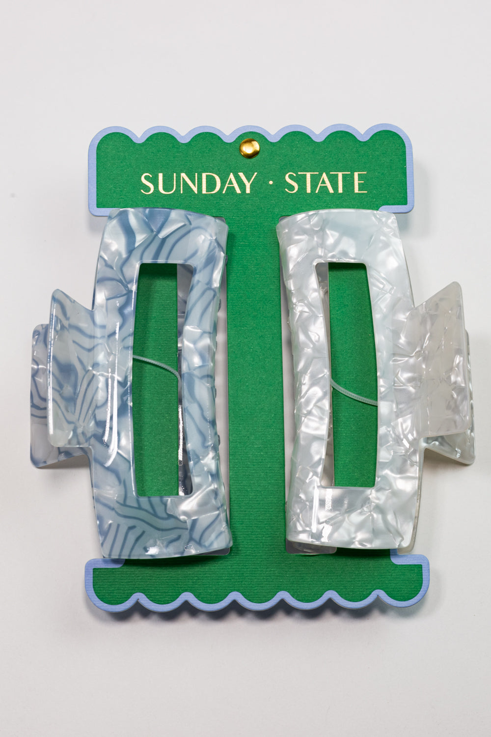 Sunday State Marble Claw Clips, 2-Pack