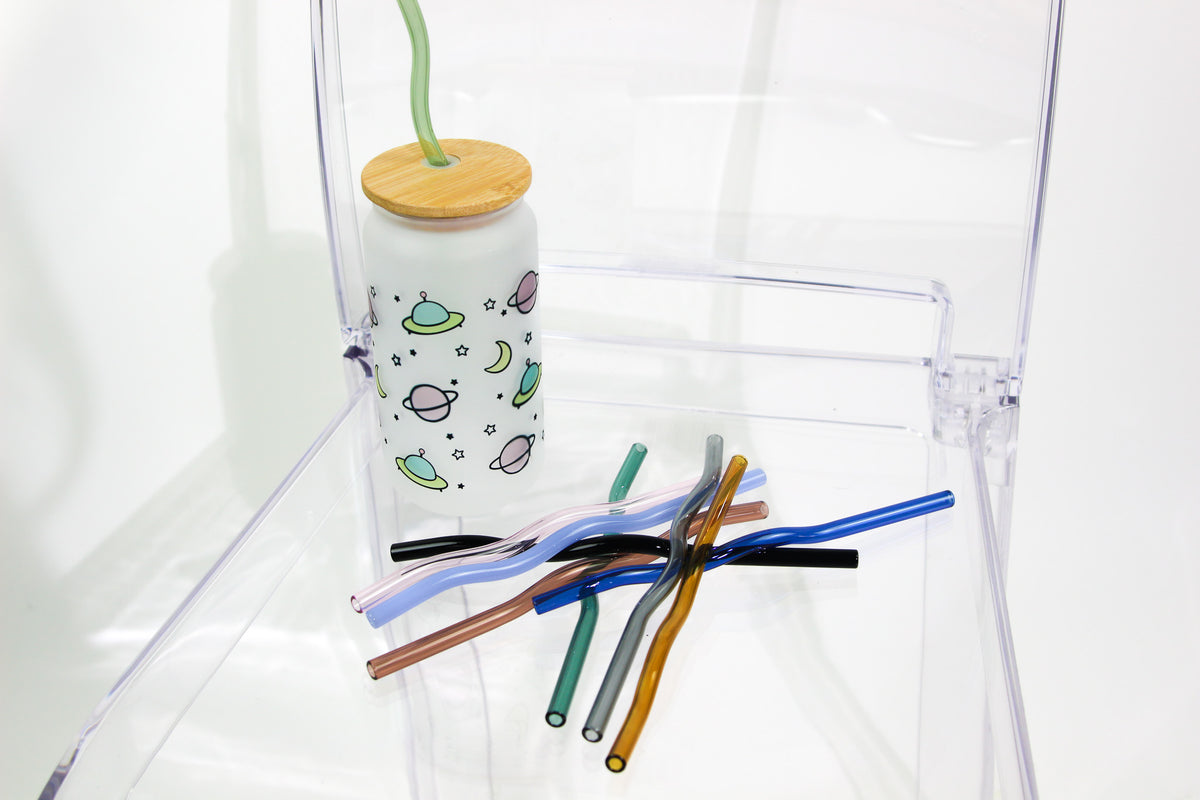 Glass Wavy Straws