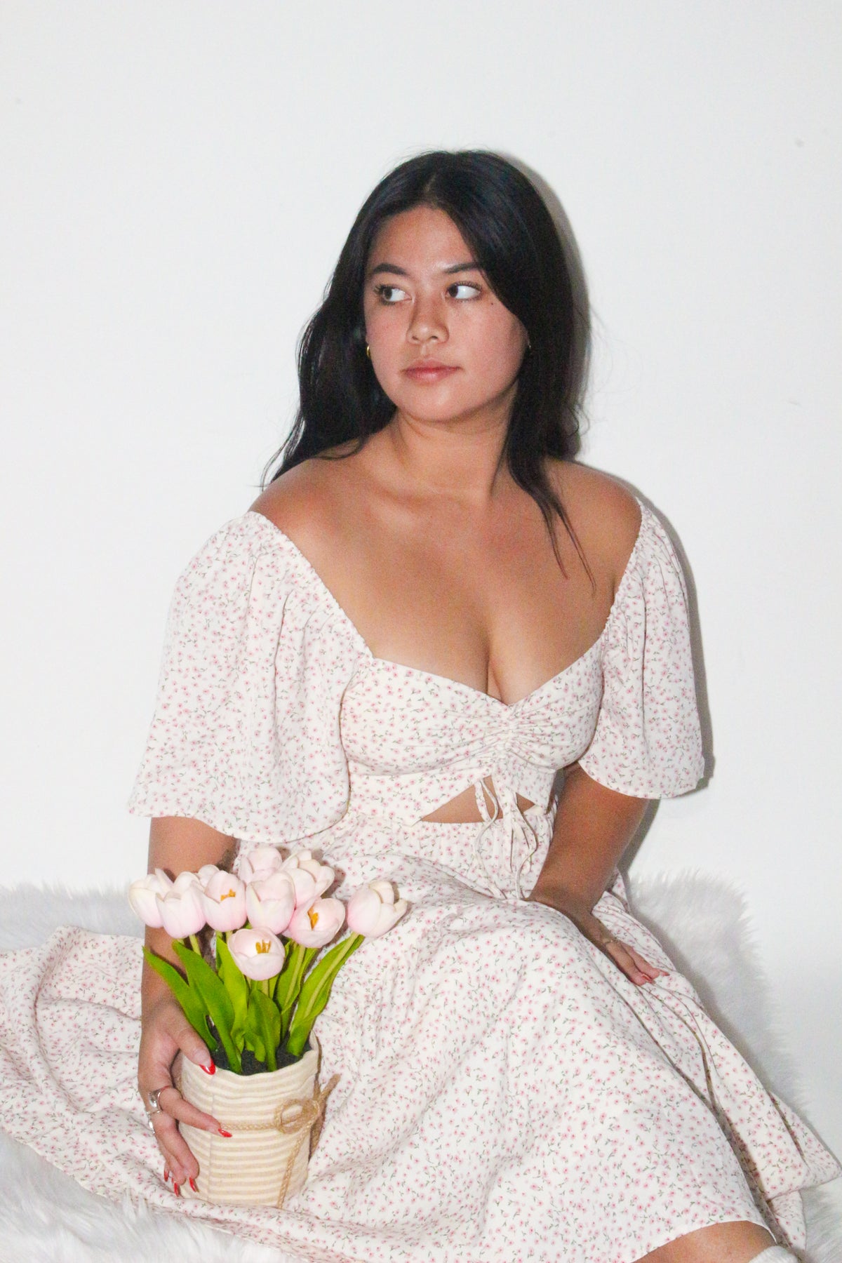 Floral Tiered Ruffle Midi Dress