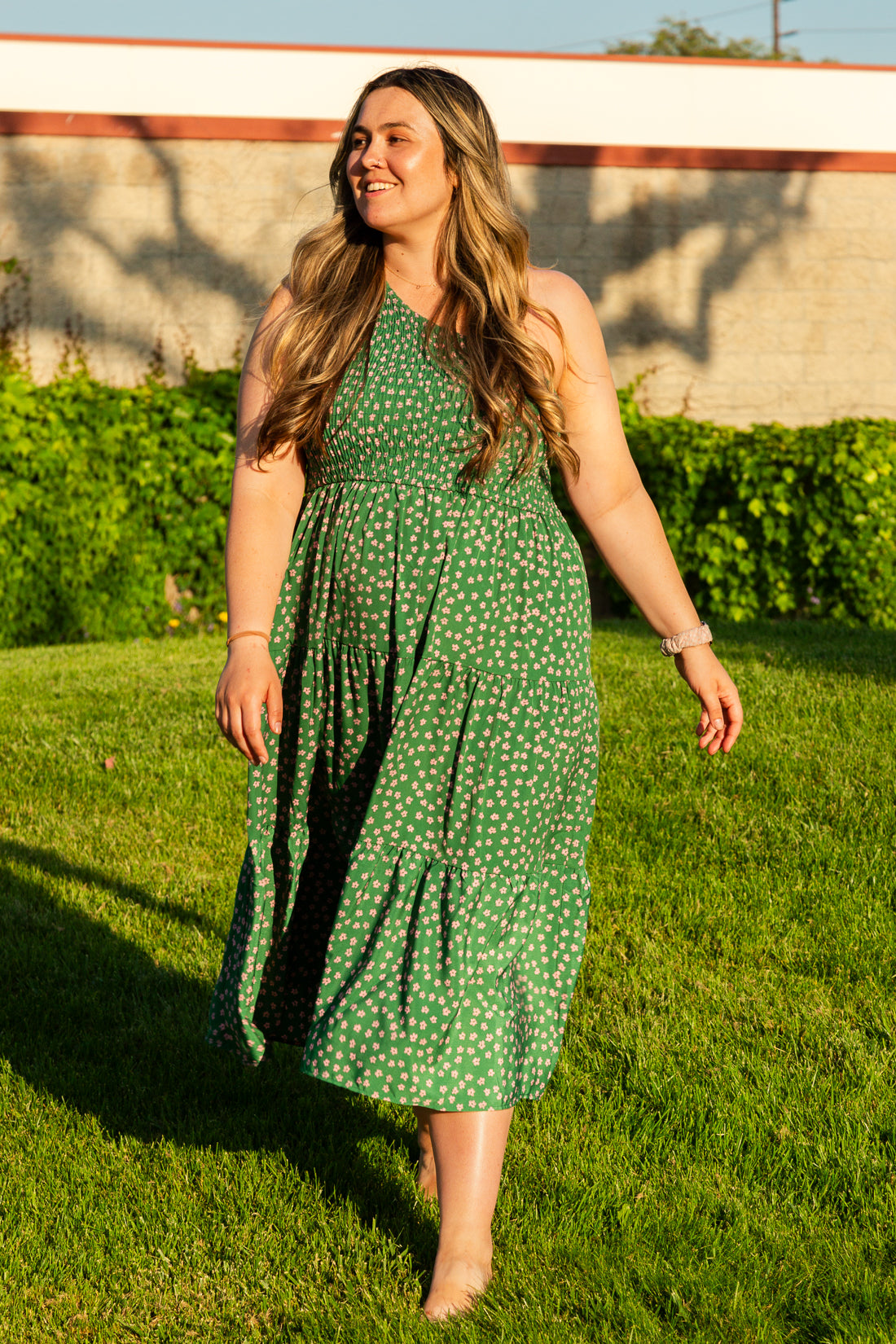 Topanga Green One-Shoulder Dress