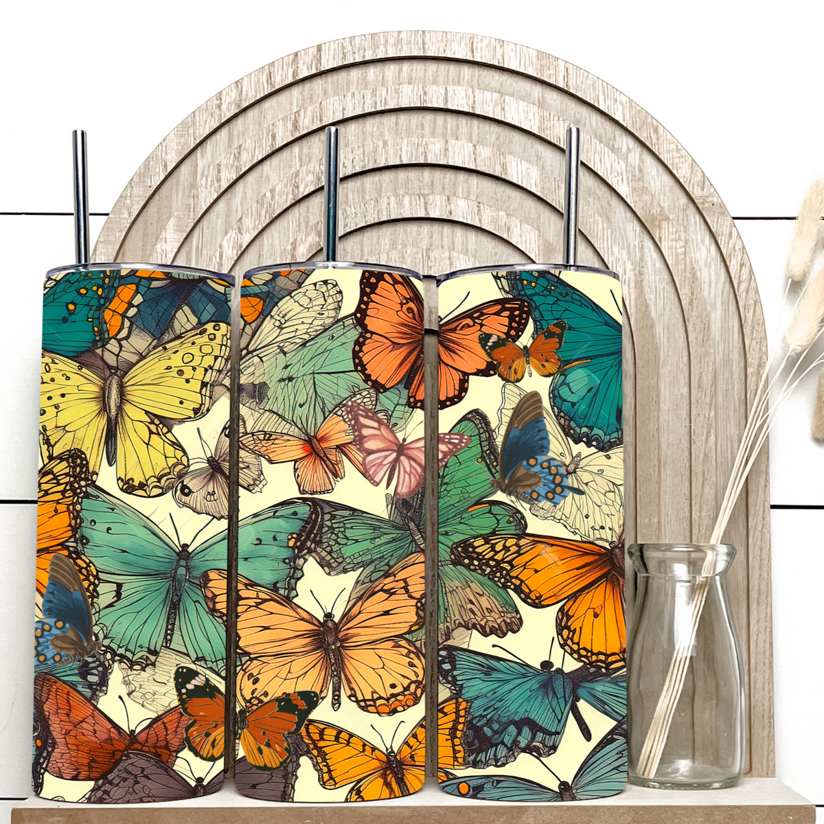 Retro Butterfly Insulated Tumbler