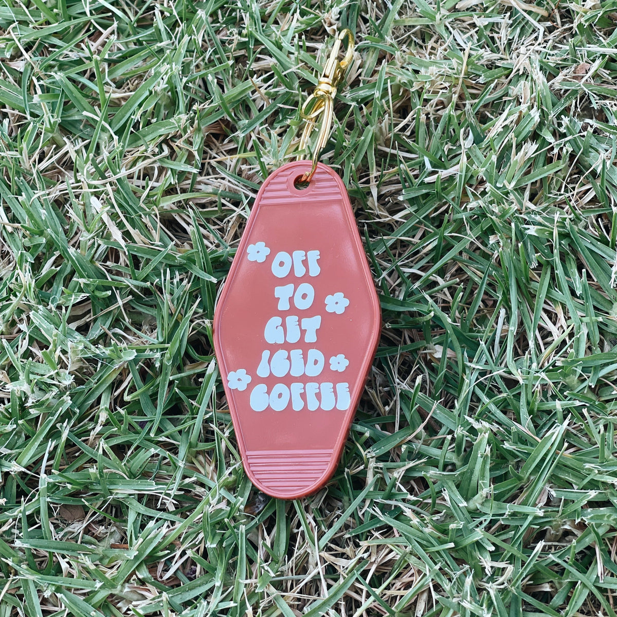 Off to get Iced Coffee Keychain