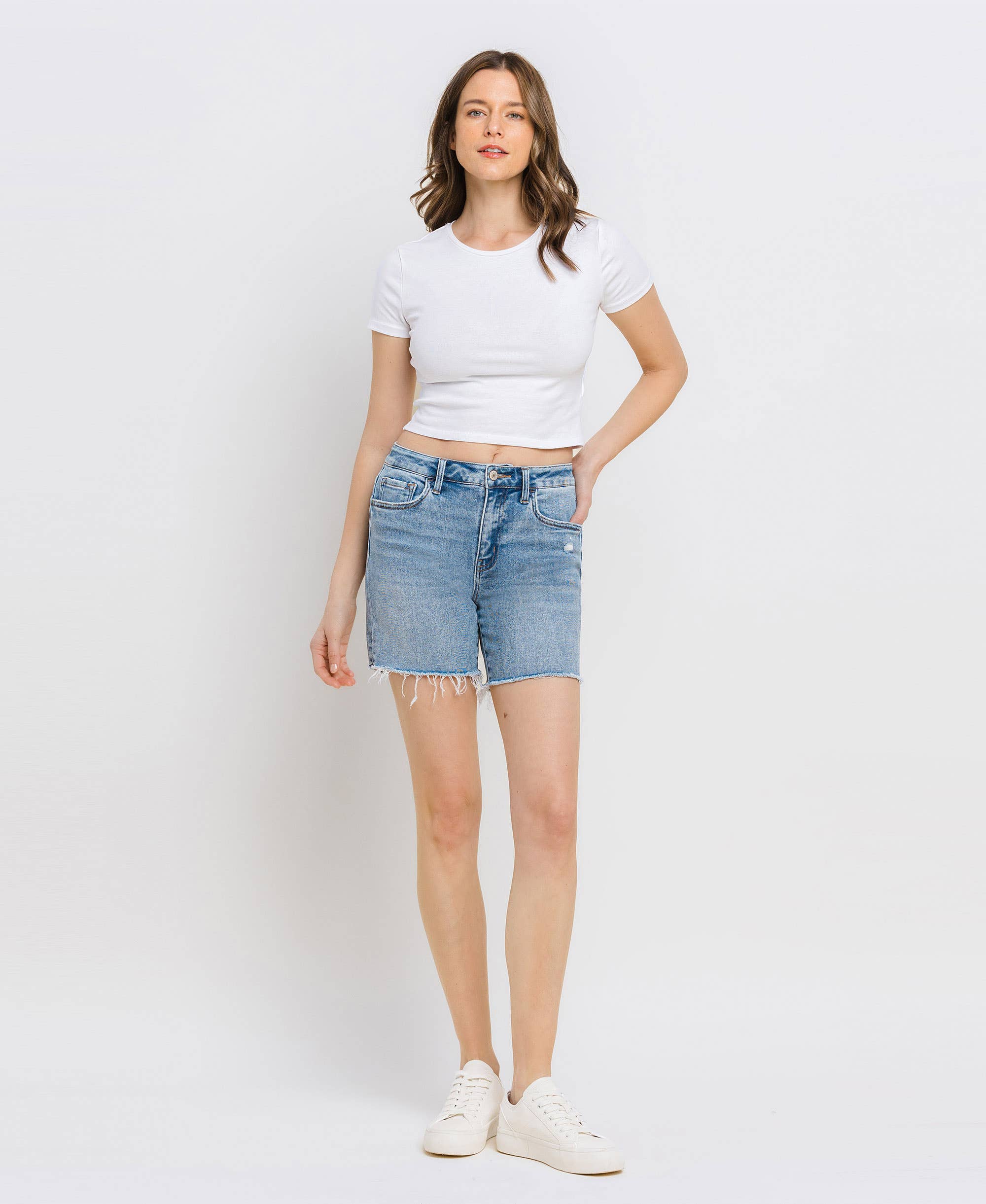 High Rise Midi Mom Jean Shorts – Bag It Up Boutique