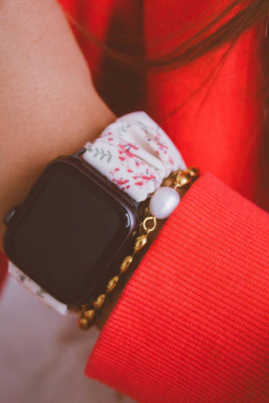 True Love Floral Scrunchie Band for Apple Watch