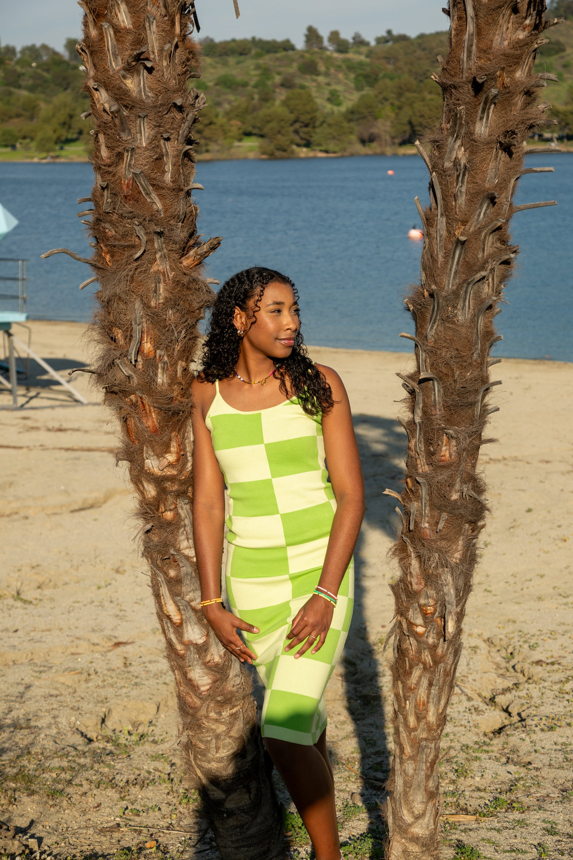 JASTIE Womens Y2k Crochet Striped Long Dress Sexy Hollow Out