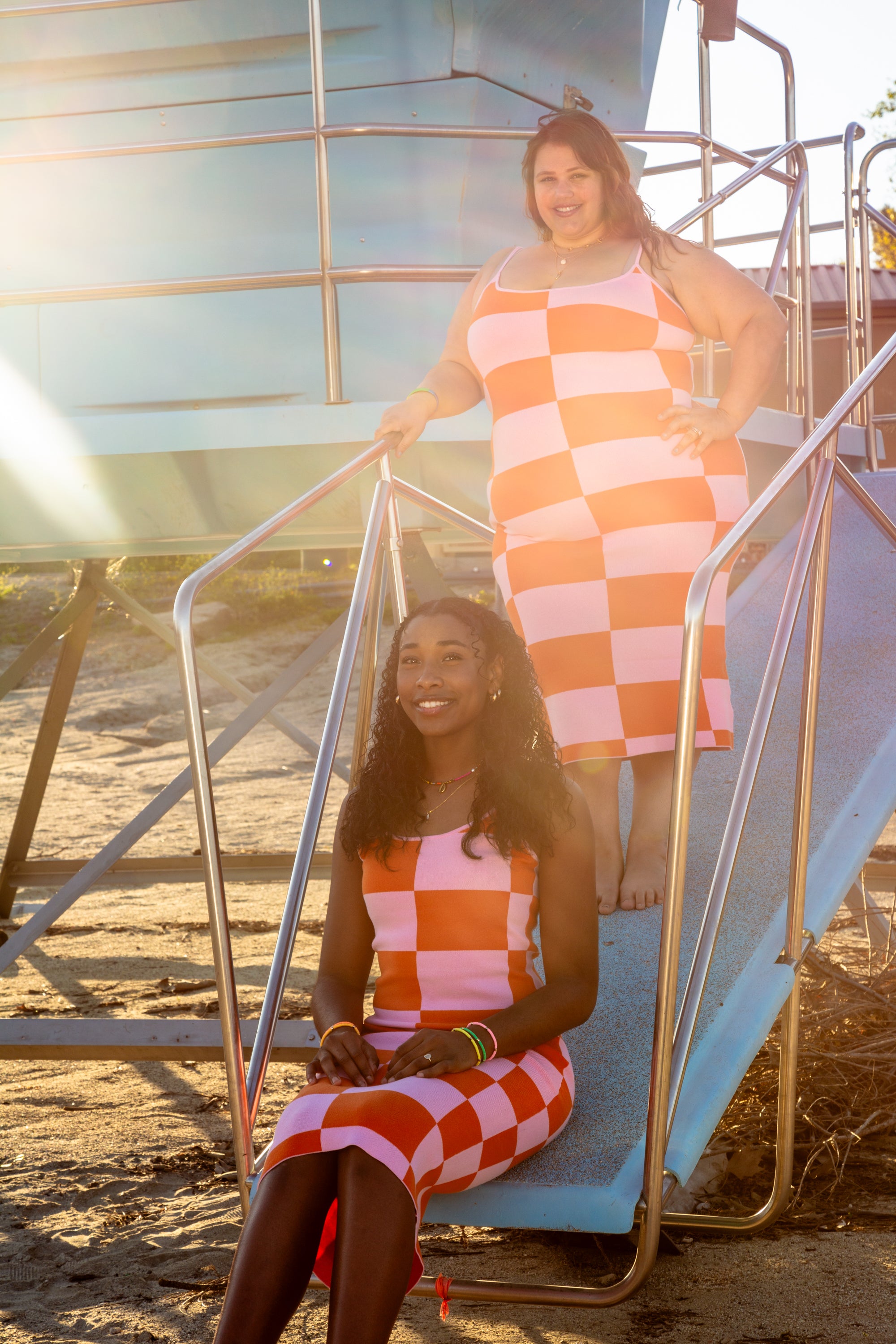 open lace back dress Darlene Orange Plaid Dress by Hell Bunny