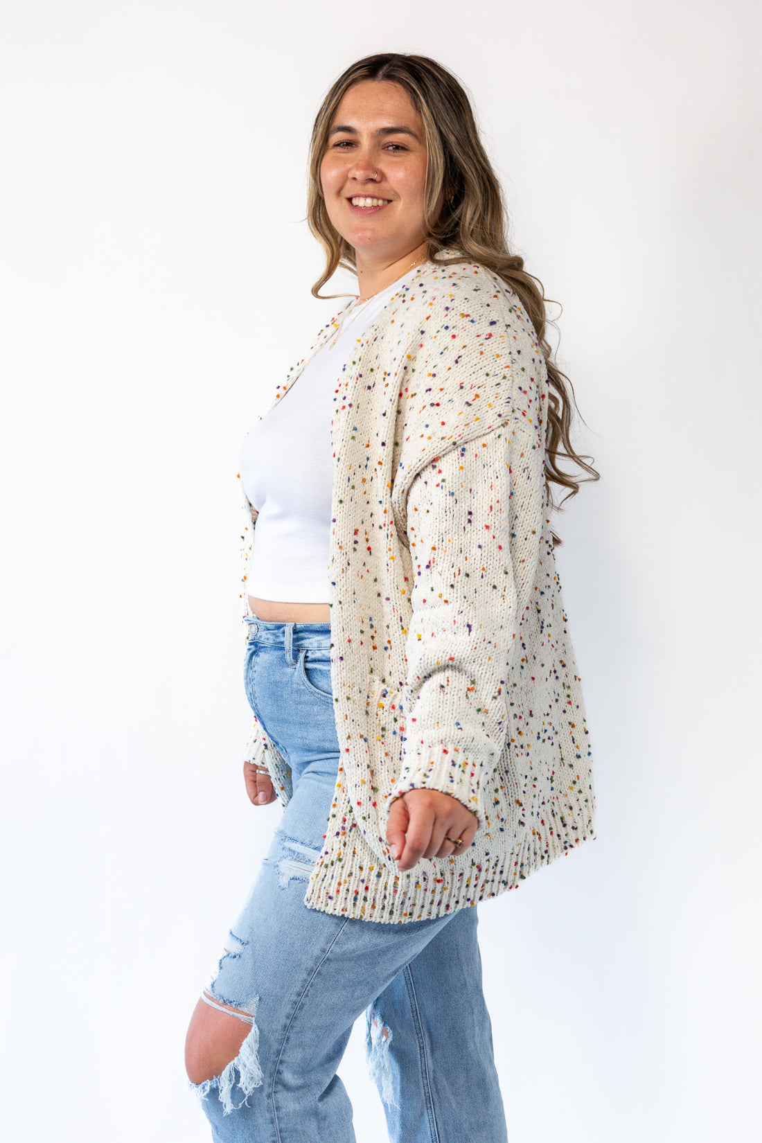 Confetti Sprinkled Cardigan – Bag It Up Boutique