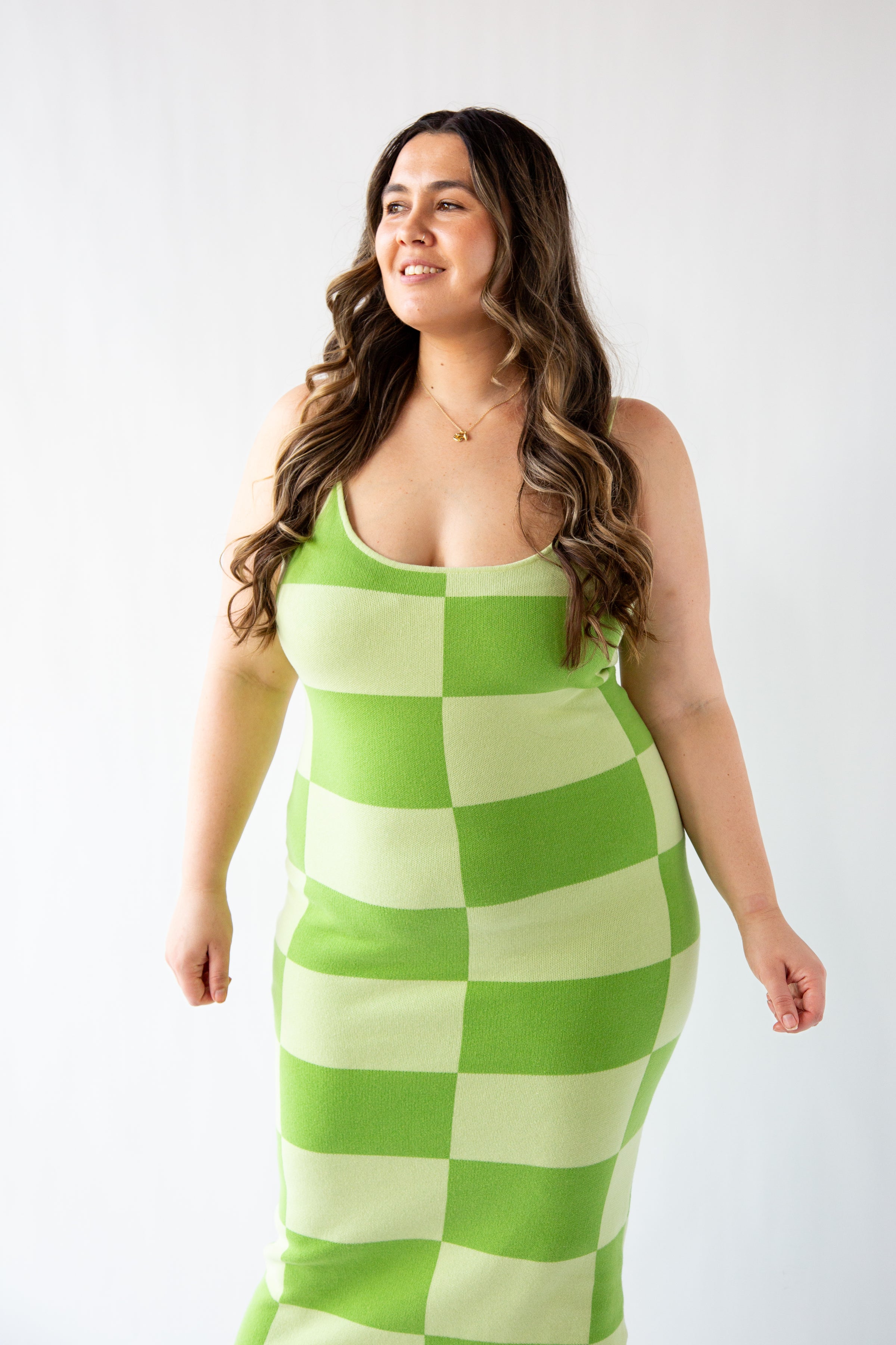 Limeade Checkered Knit Dress | Plus Size Checkered Dress | XXS-6XL Bag It Up Boutique Limeade Checkered Knit Dress | Plus Size Checkered Dress | XXS-6XL Bag It Up Boutique