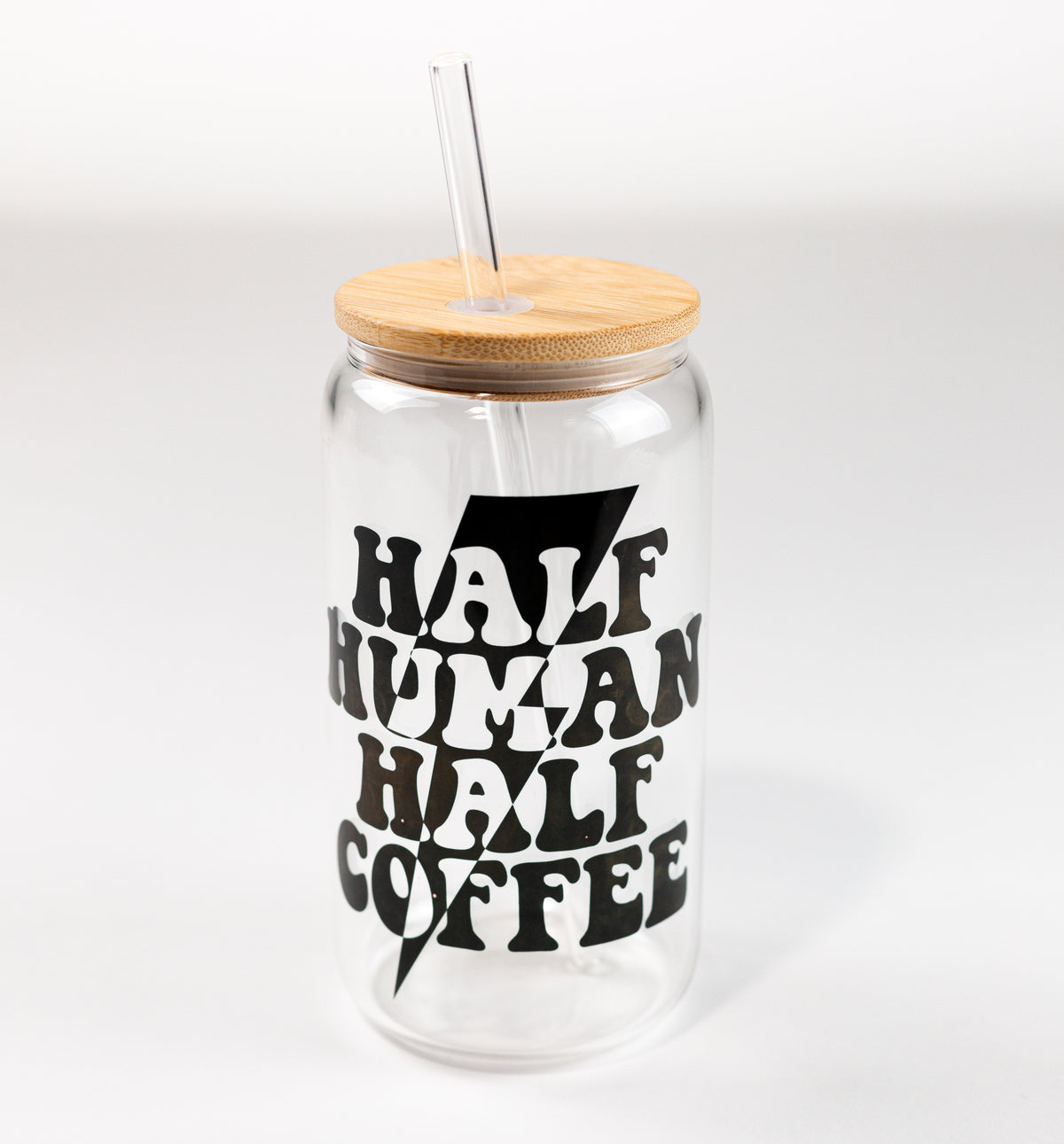 Half Human Half Coffee Glass Cup