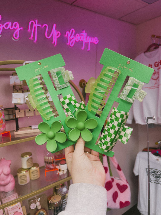 All the Greens 4-pack Hair Clips