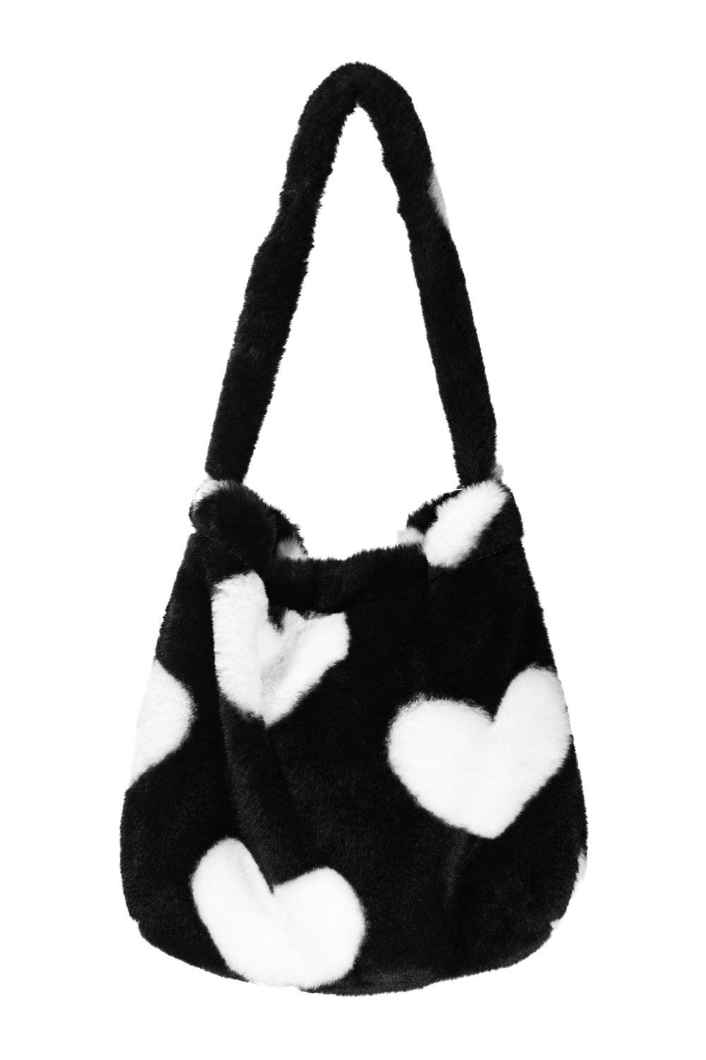 White Heart Fuzzy Tote