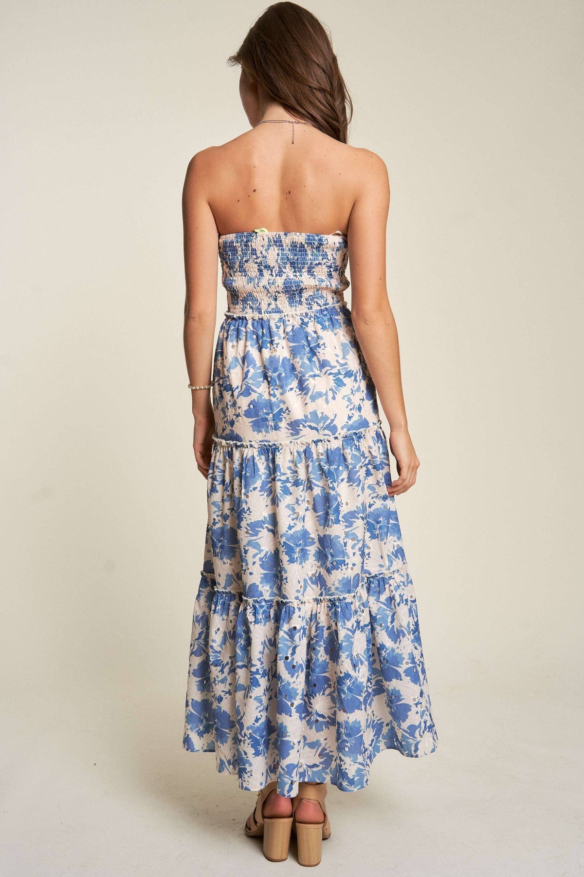 Santorini Floral Smocked Maxi Dress Santorini Floral Smocked Maxi Dress