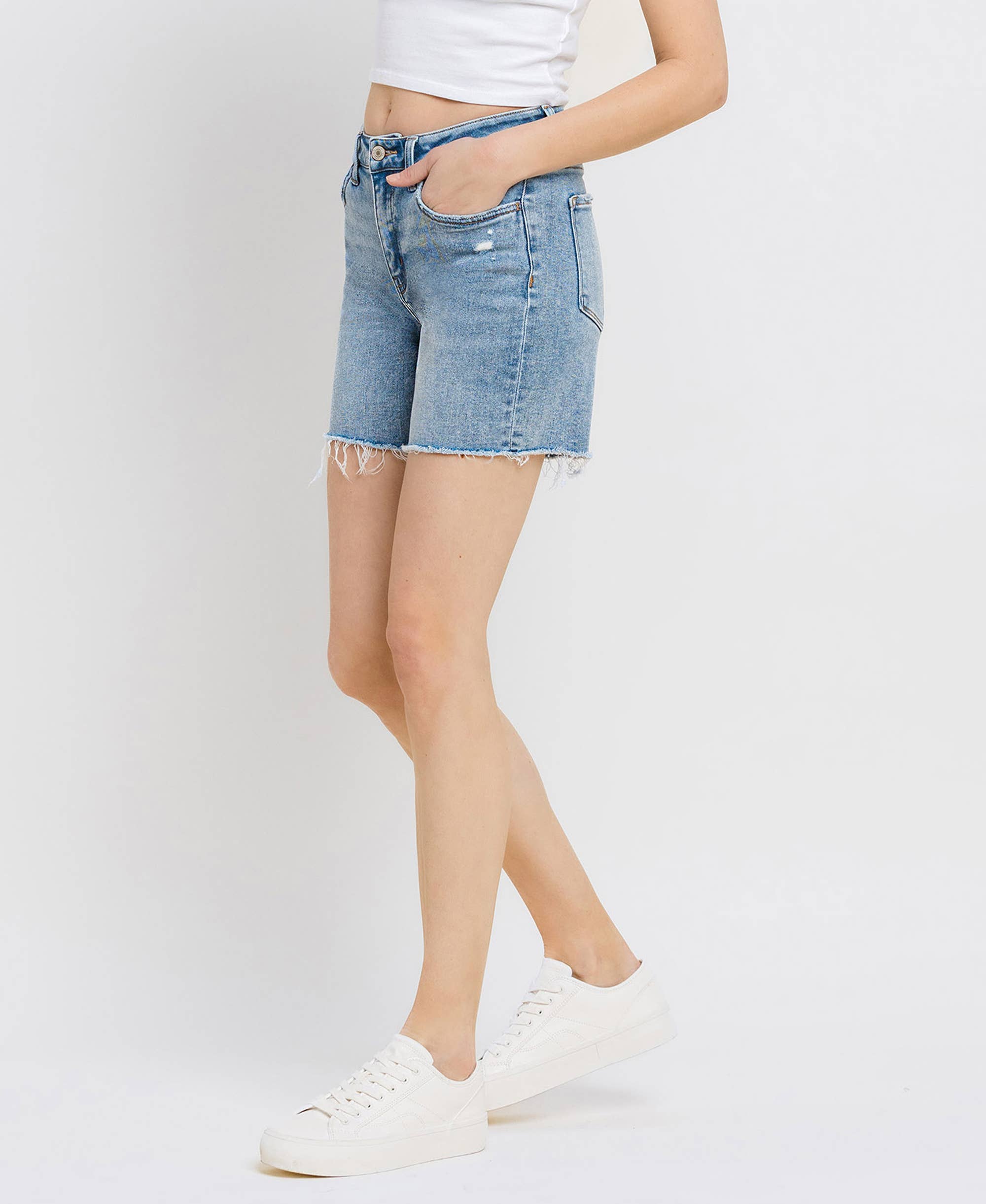 即日発送　新品タグ付　Curve Tucked Jeans short m QATAINLAV Womens High Waisted Jean Shorts Comfy Stretchy