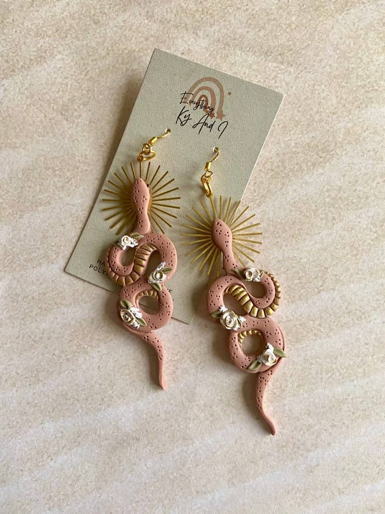 Desert Goddess Snake Earrings