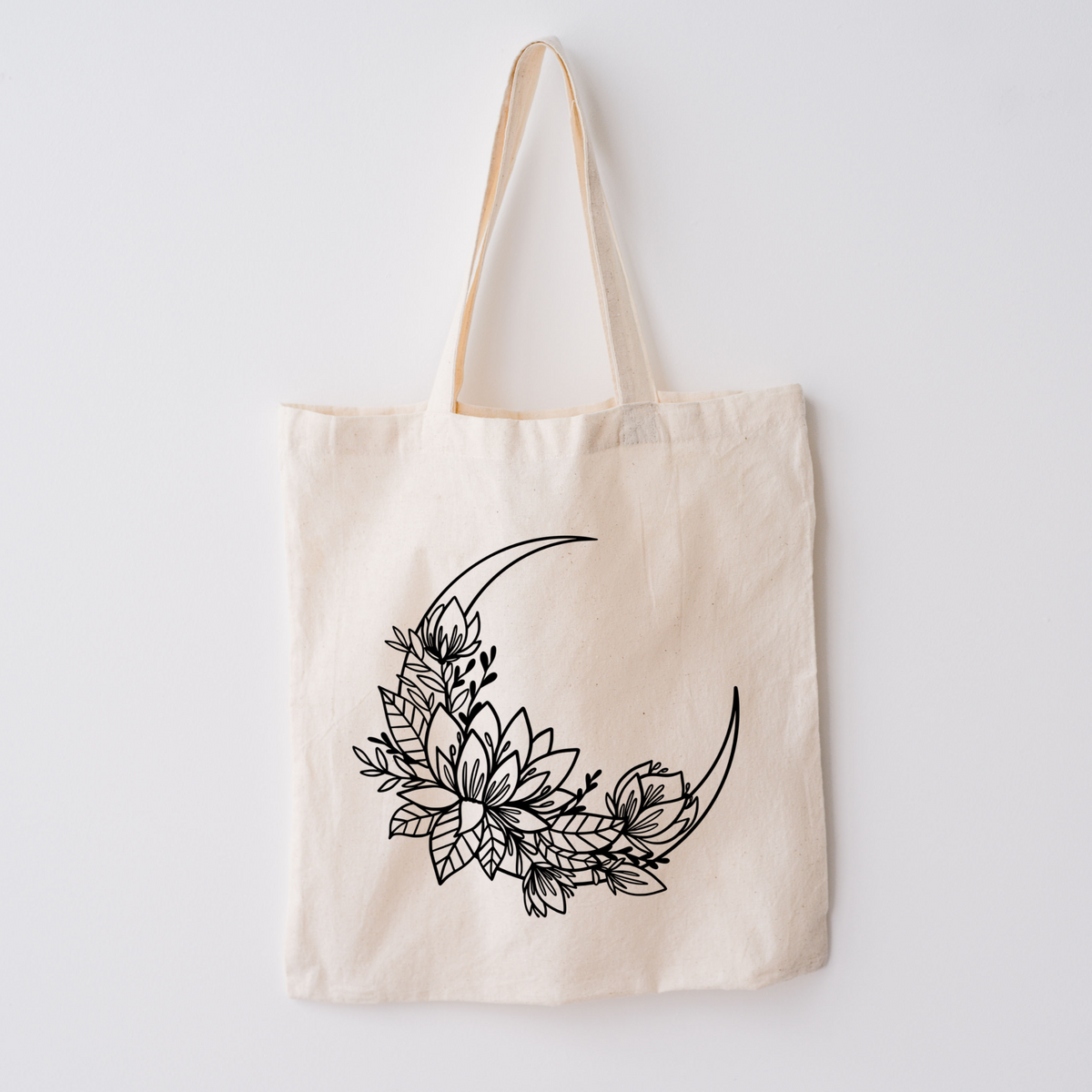 Floral Moon Cotton Tote