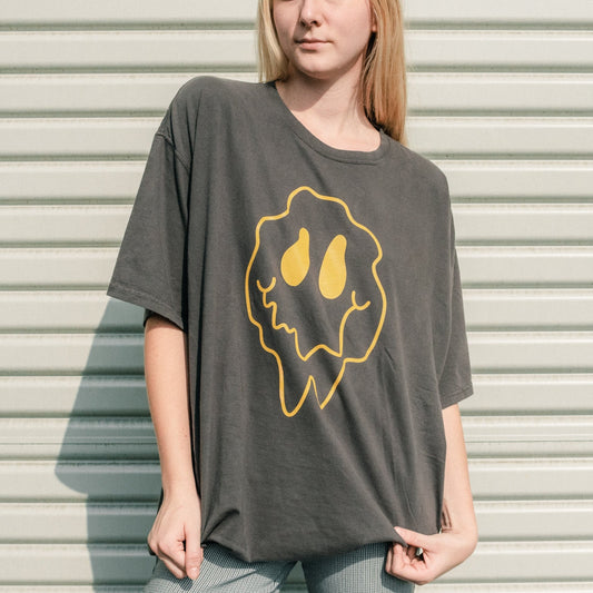 Trippy Smiley Face Oversized Tee