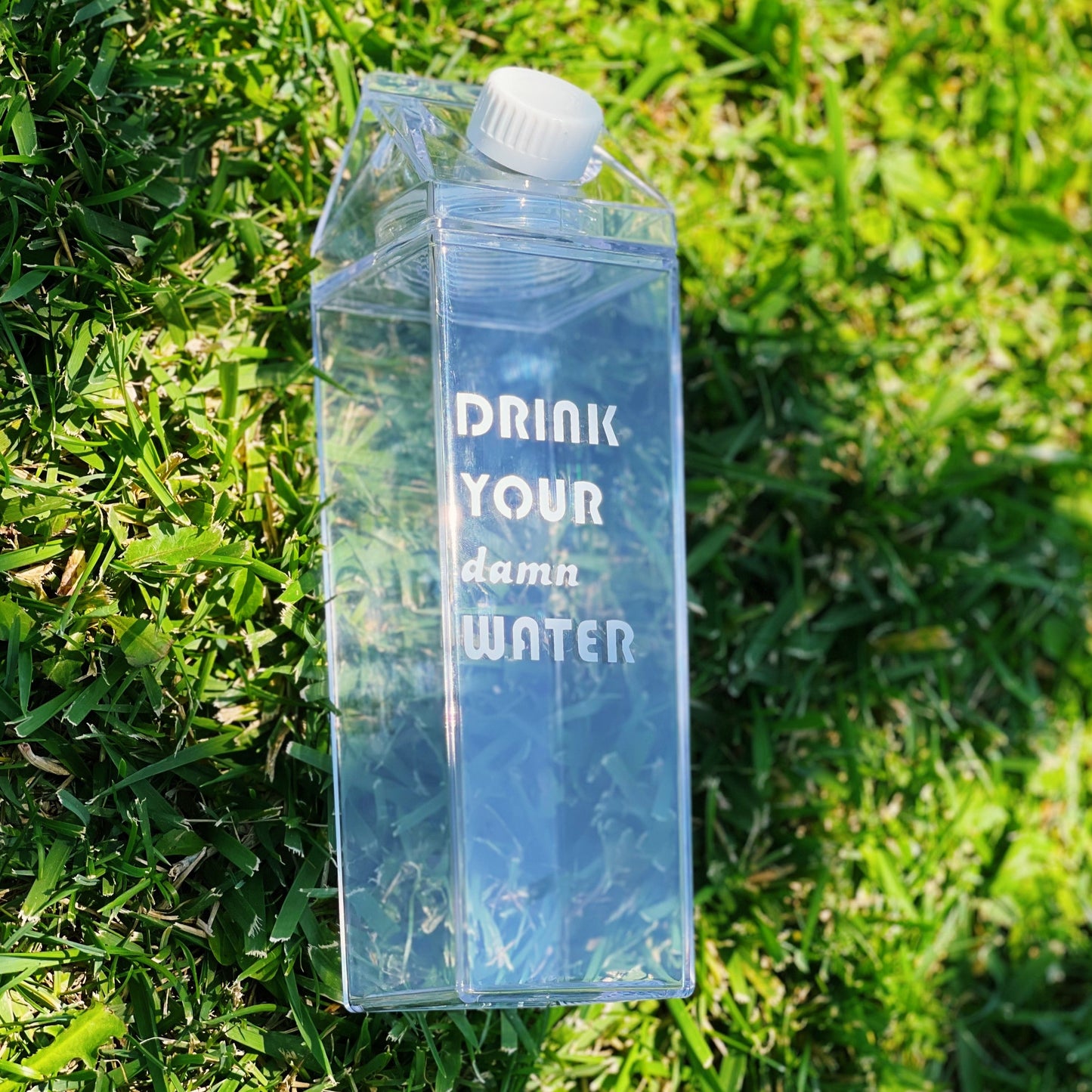 Drink Your Damn Water Milk Carton Bottle